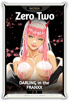 Zero Two from DARLING in the FRANXX, sketched
