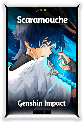 Scaramouche from Genshin Impact, sketched